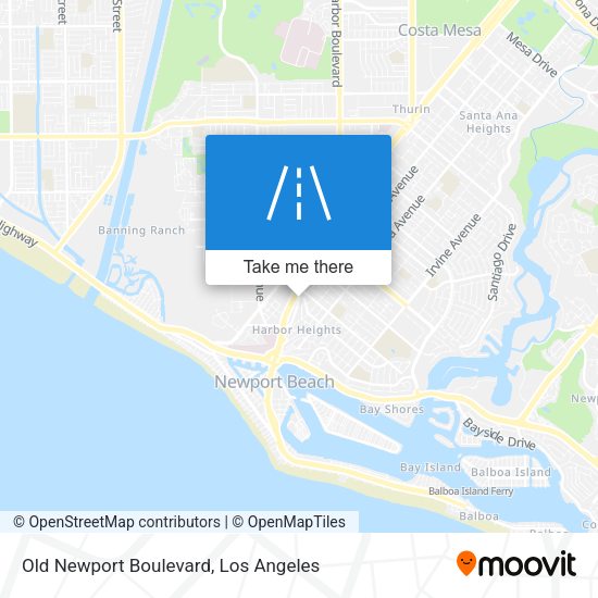 Old Newport Boulevard map