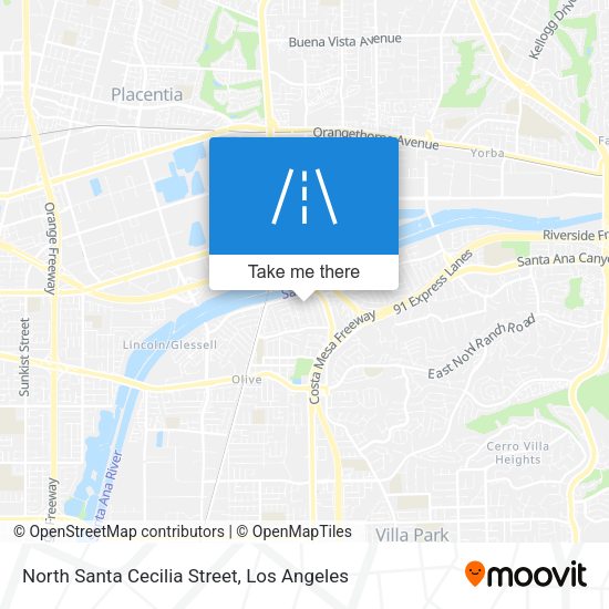 North Santa Cecilia Street map