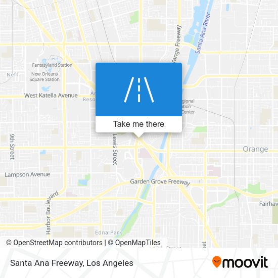 Mapa de Santa Ana Freeway