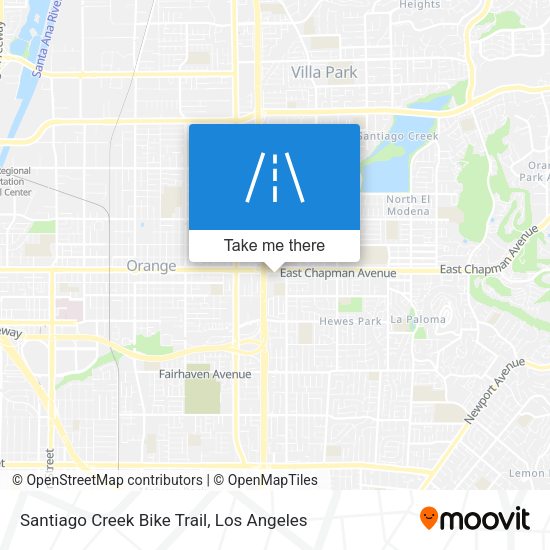 Santiago Creek Bike Trail map