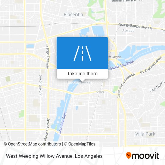 Mapa de West Weeping Willow Avenue