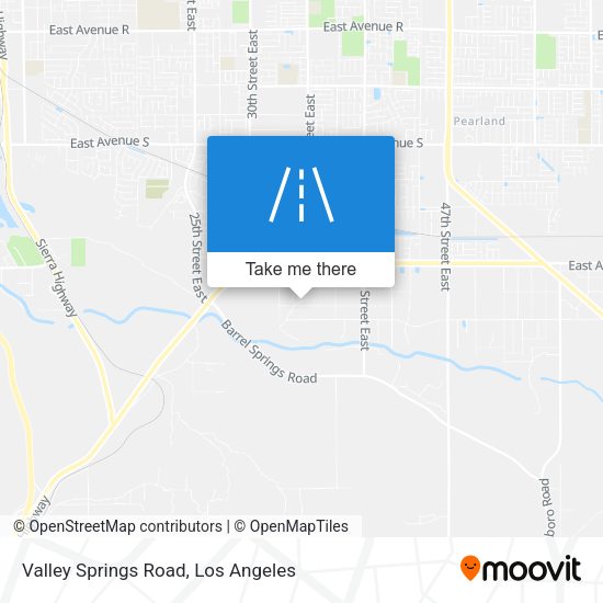 Valley Springs Road map