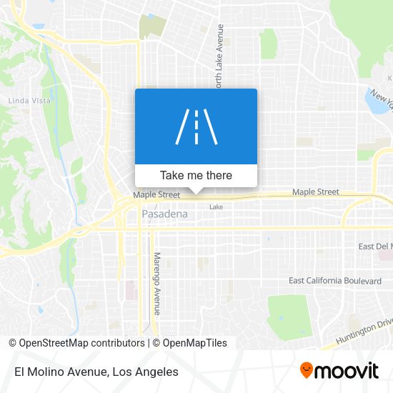 El Molino Avenue map