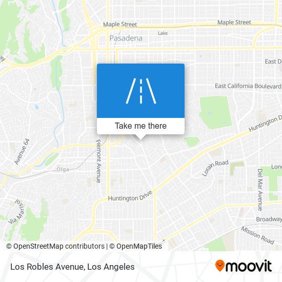 Los Robles Avenue map