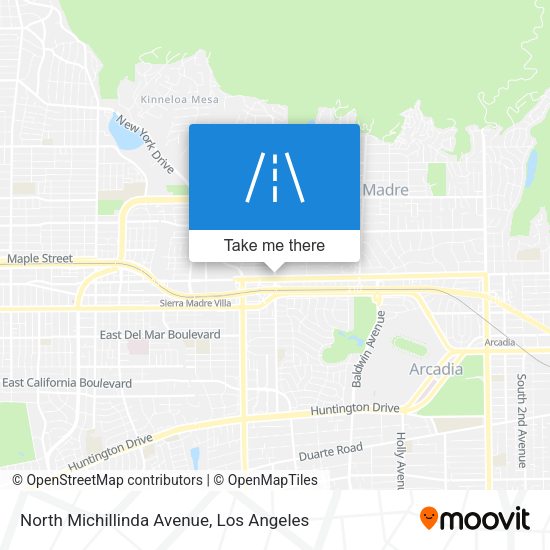 North Michillinda Avenue map