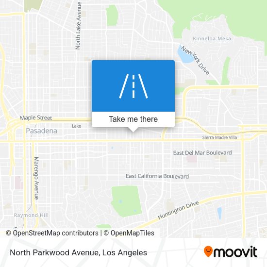 North Parkwood Avenue map