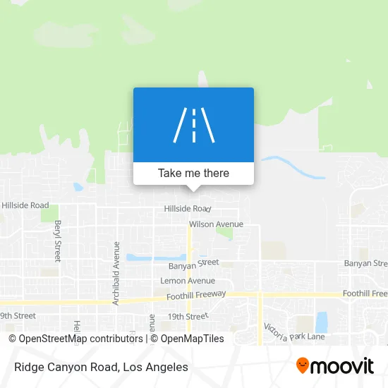 Ridge Canyon Road map
