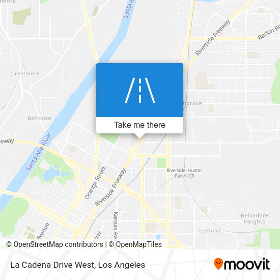 La Cadena Drive West map