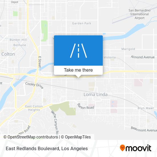 East Redlands Boulevard map