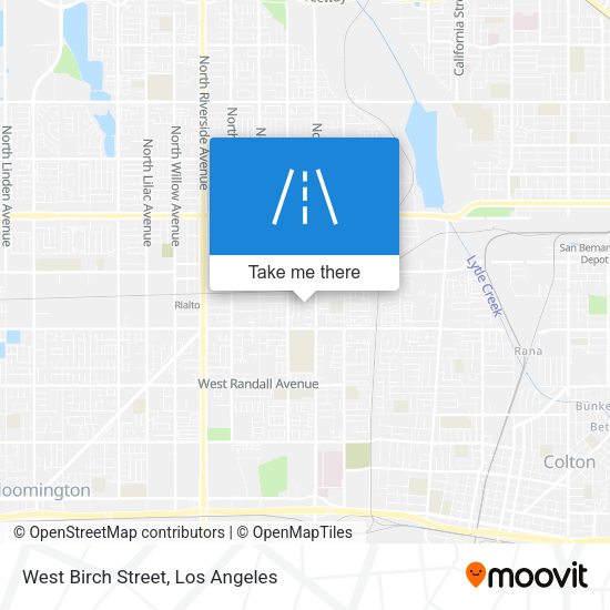 West Birch Street map