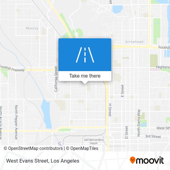 West Evans Street map