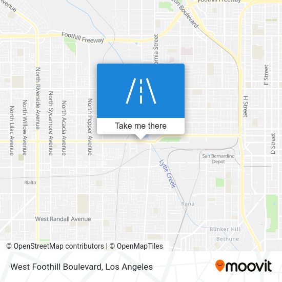 West Foothill Boulevard map