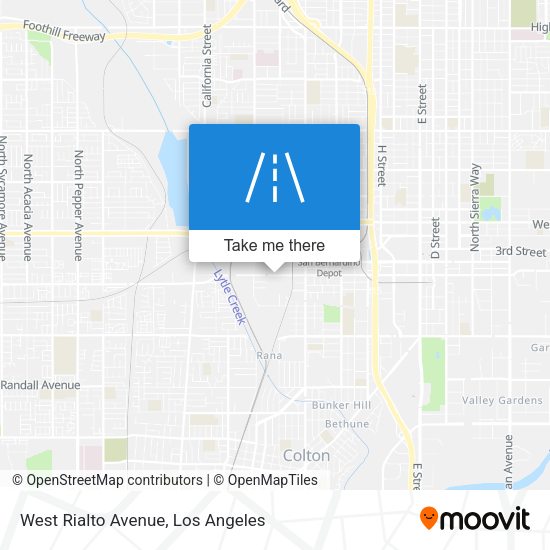 West Rialto Avenue map