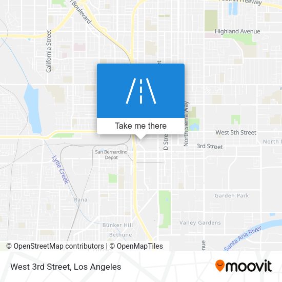 West 3rd Street map