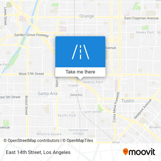 East 14th Street map