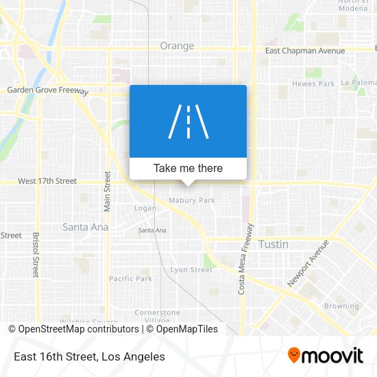 East 16th Street map