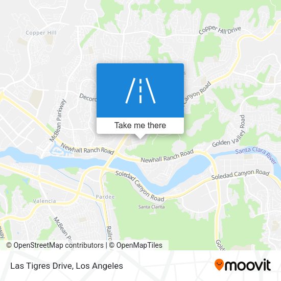 Las Tigres Drive map