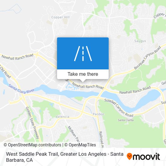 West Saddle Peak Trail map