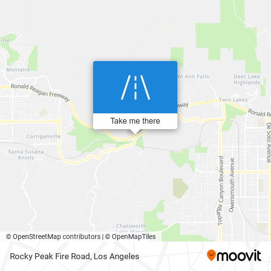 Rocky Peak Fire Road map