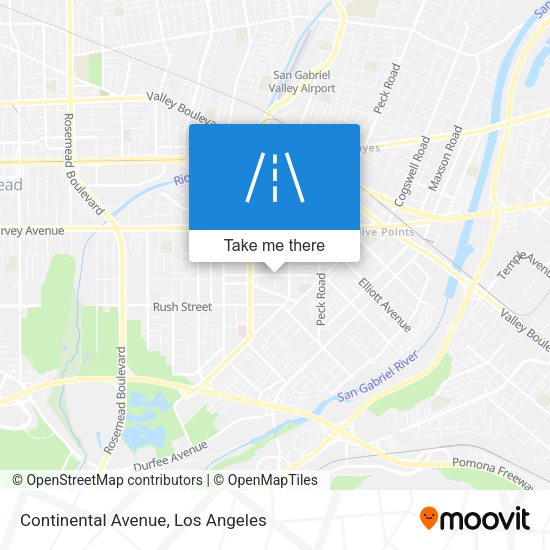 Continental Avenue map