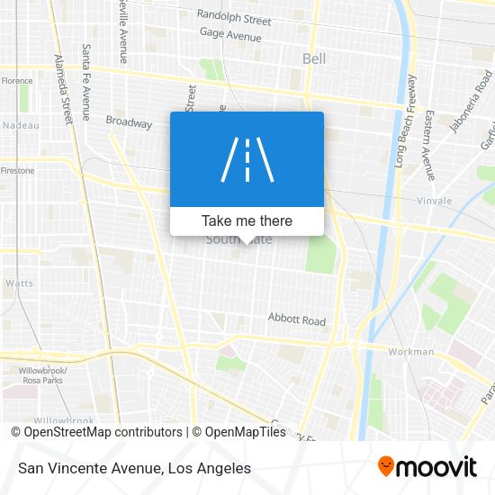 San Vincente Avenue map