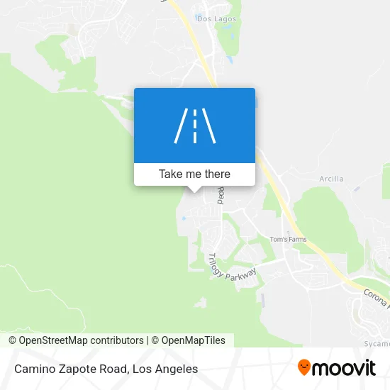 Camino Zapote Road map