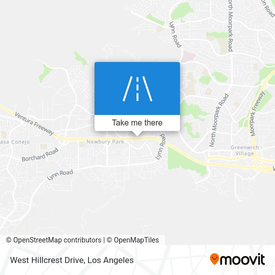 West Hillcrest Drive map