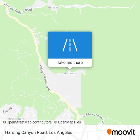 Harding Canyon Road map