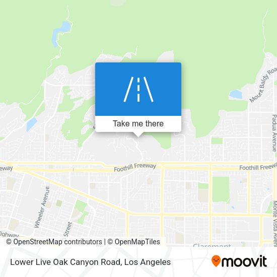 Lower Live Oak Canyon Road map
