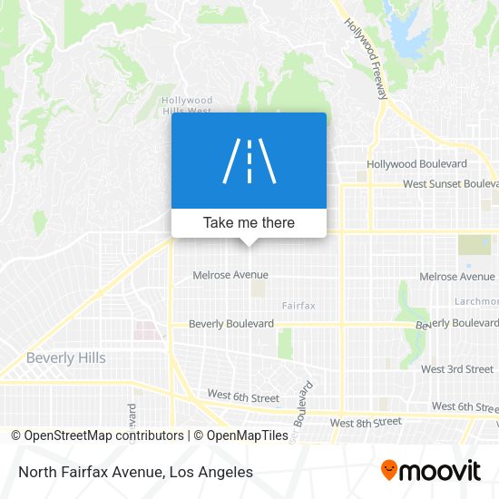 North Fairfax Avenue map