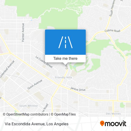 Via Escondida Avenue map