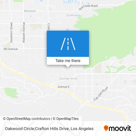 Oakwood Circle;Crafton Hills Drive map