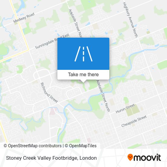 Stoney Creek Valley Footbridge map