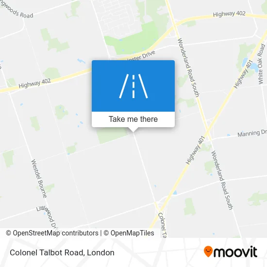 Colonel Talbot Road map