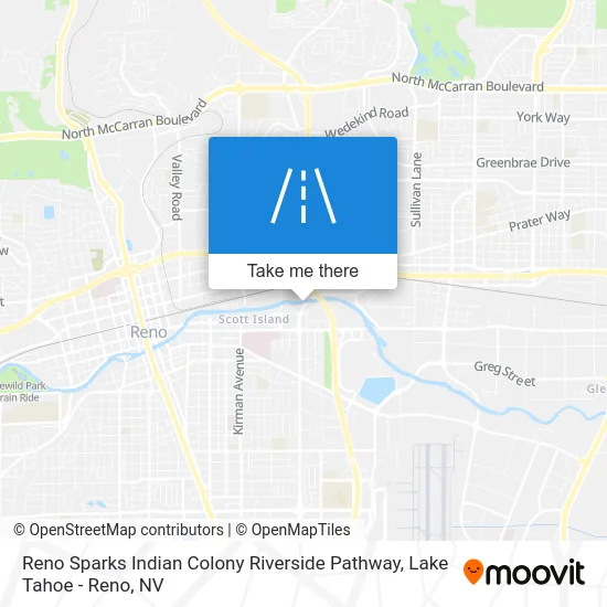Reno Sparks Indian Colony Riverside Pathway map