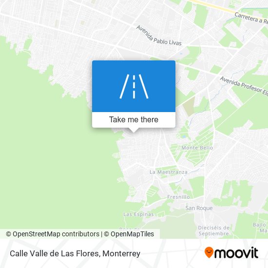 Mapa de Calle Valle de Las Flores