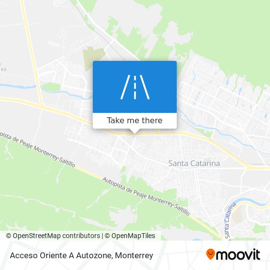 Acceso Oriente A Autozone map