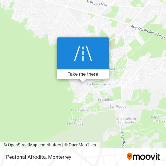 Peatonal Afrodita map