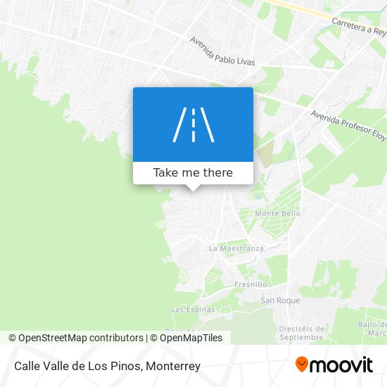 Mapa de Calle Valle de Los Pinos
