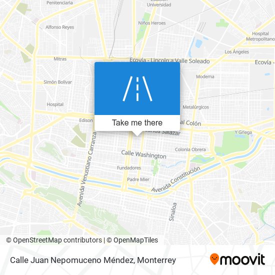 Mapa de Calle Juan Nepomuceno Méndez