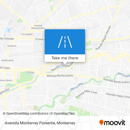 Avenida Monterrey Poniente map