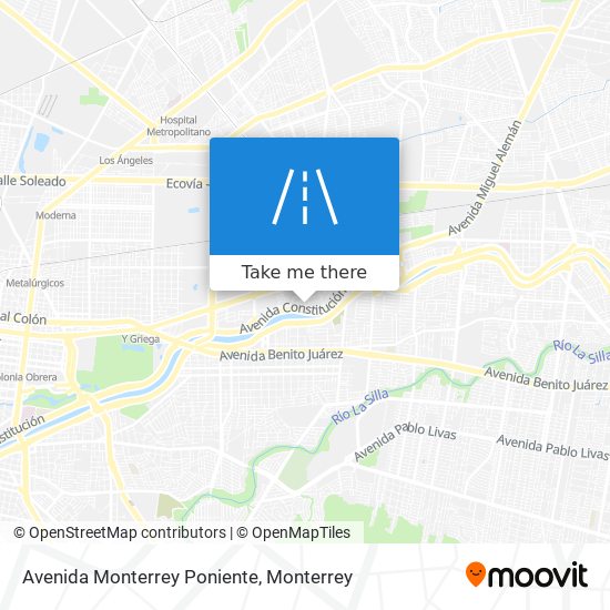 Mapa de Avenida Monterrey Poniente