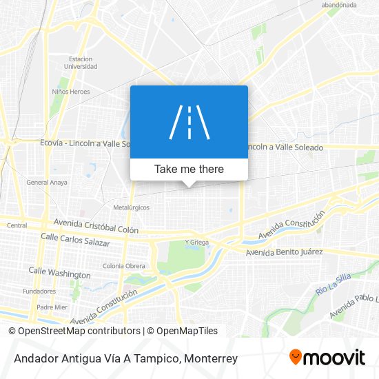 Andador Antigua Vía A Tampico map