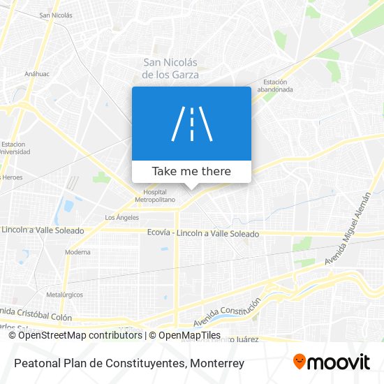 Peatonal Plan de Constituyentes map