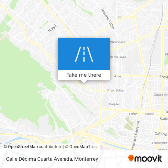 Mapa de Calle Décima Cuarta Avenida