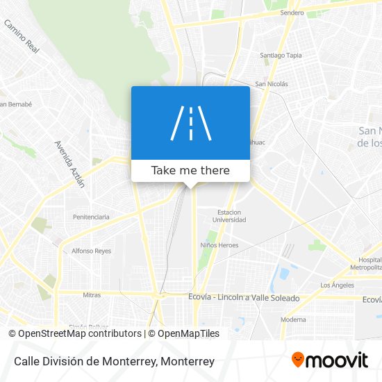 Mapa de Calle División de Monterrey