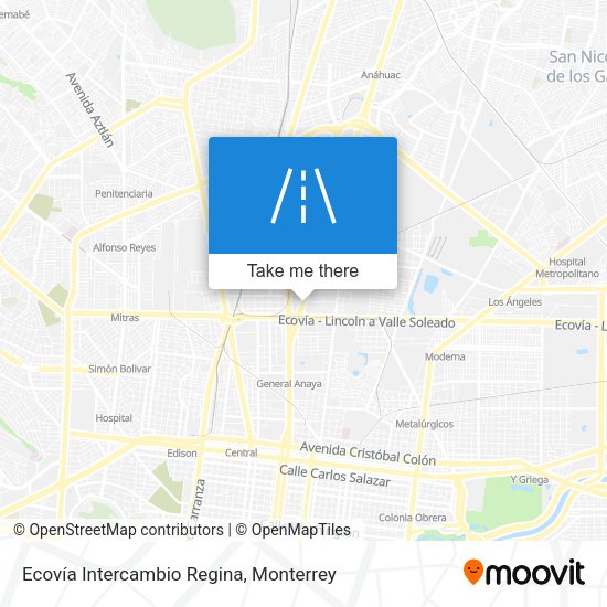 Ecovía Intercambio Regina map