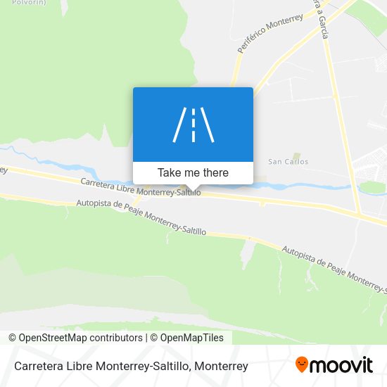 Carretera Libre Monterrey-Saltillo map