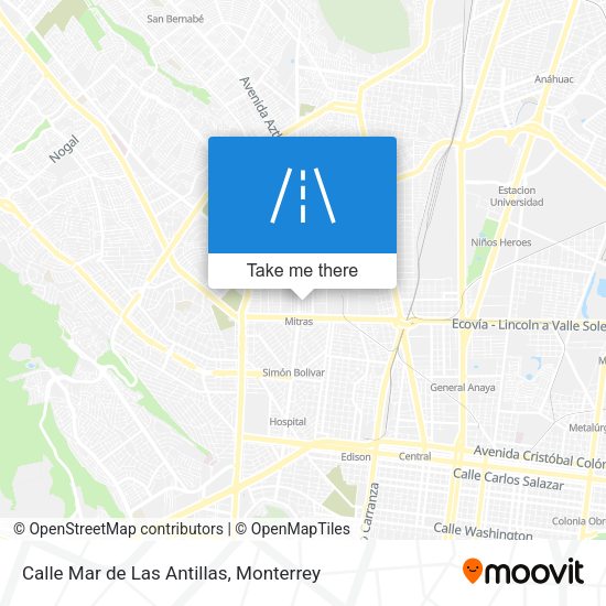 Mapa de Calle Mar de Las Antillas