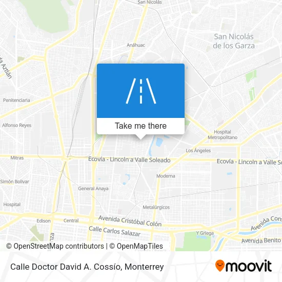 Mapa de Calle Doctor David A. Cossío